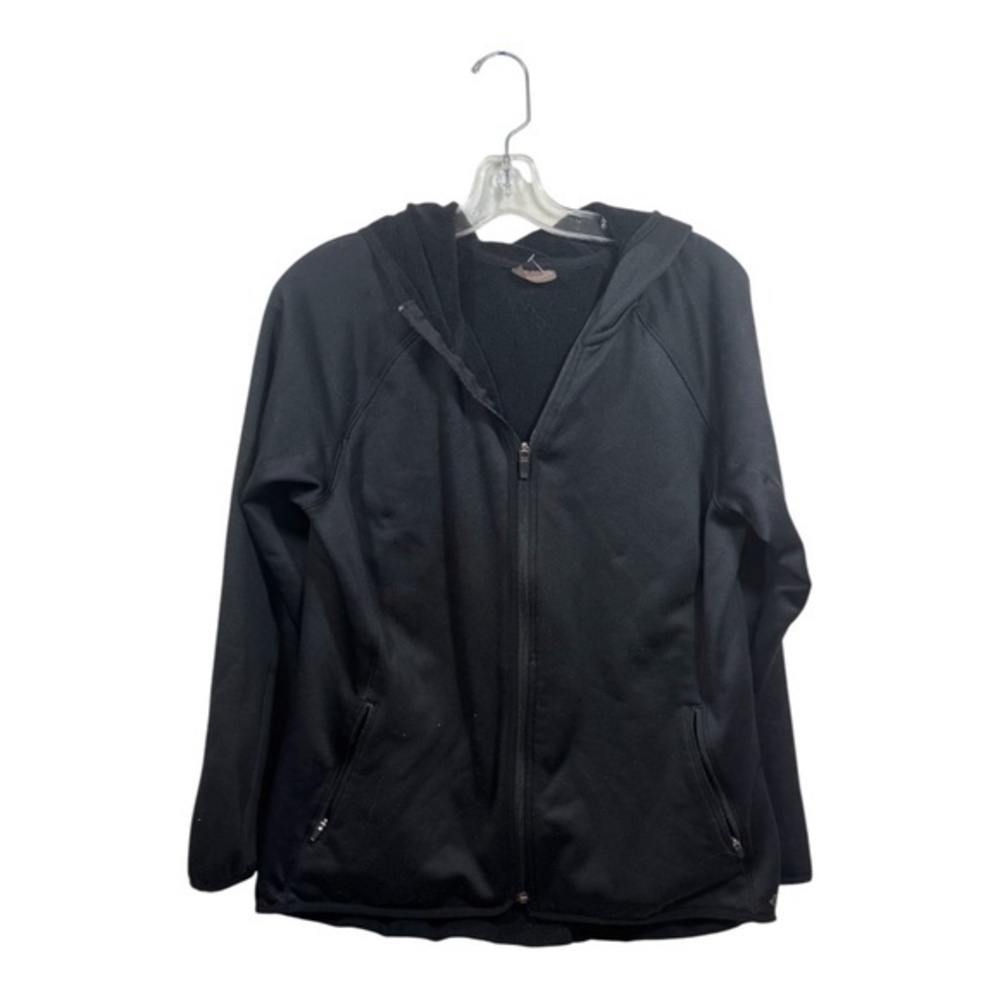 Shambala Full Zip Hoodie Womens Large Black Yoga Long Sleeve Performace Comfy
